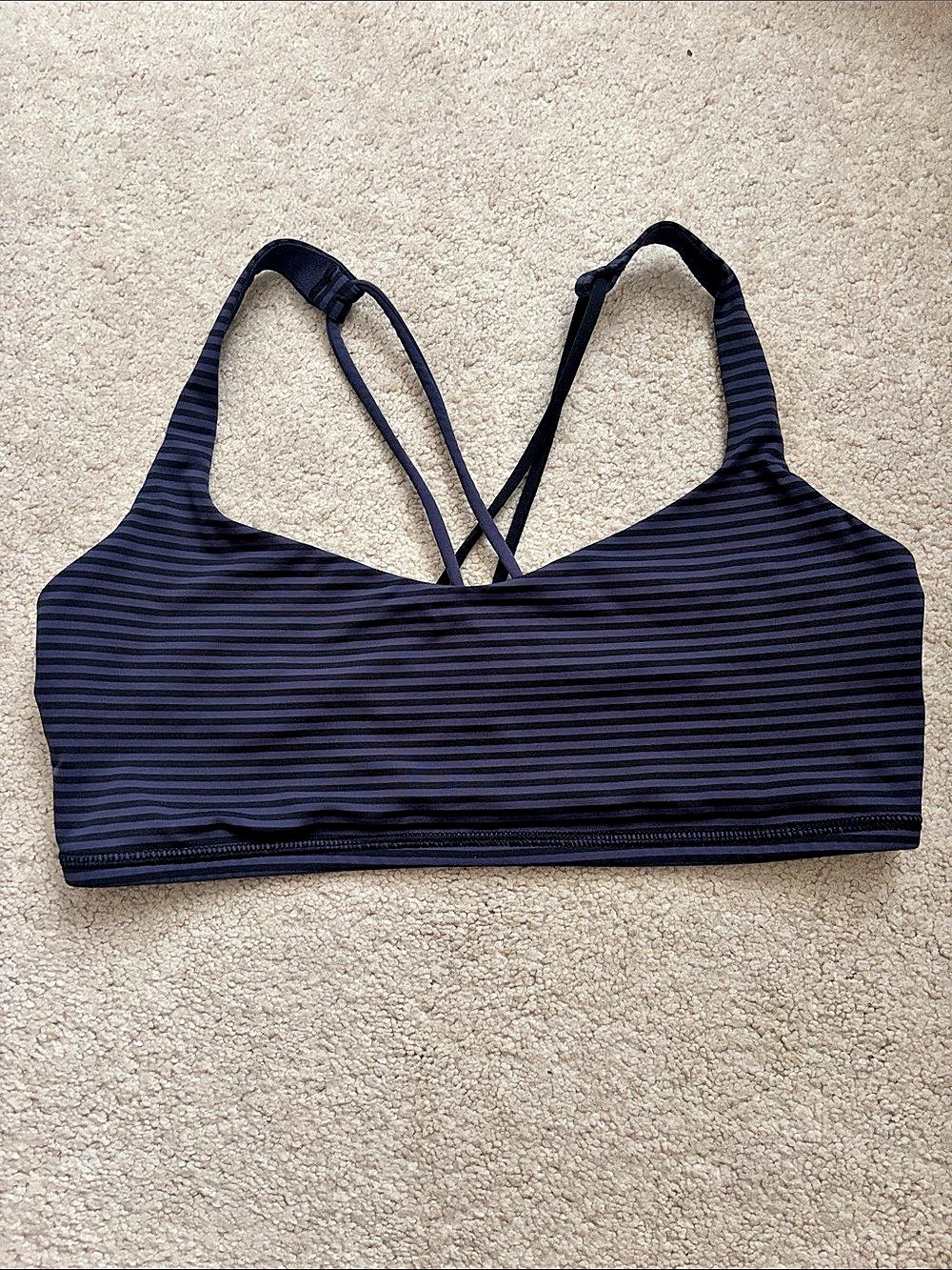 lululemon Free to Be Wild Bra Striped Sports Bra Size 10